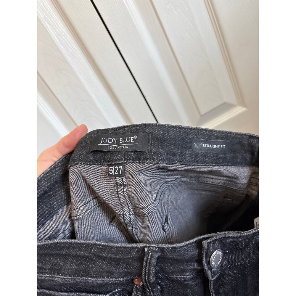 Judy Blue Charcoal Straight Fit Stretch Denim Jeans Size 5/27 - Picture 7 of 9